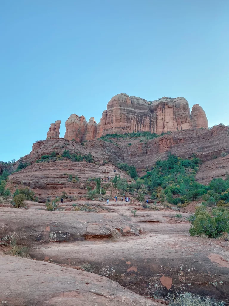 Looking up at Cathedral Rock from the beginning of the hike.